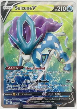 Suicune V 173/203 - Swsh07: Evolving Skies Ultra Rare Full Art Holo Pokemon TCG - Image 1