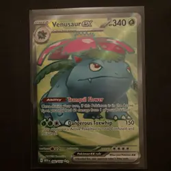 Pokemon TCG Venusaur EX 182/165 Full Art Ultra Rare – Scarlet & Violet 151 – NM - Image 1