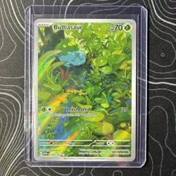 Pokemon TCG Bulbasaur 166/165 Scarlet & Violet 151 Illustration Rare Holo Card - Image 1
