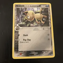 Meowth 71/110 Common Holon Phantoms Pokemon Card - LP / MP - Image 1