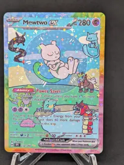 BUBBLE SHINY MEWTWO EX POKEMON CARD * FAN ART * MEW FRIENDS Paldean 232/091 - Image 1