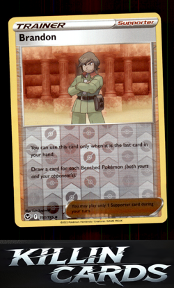 Reverse Holofoil Brandon 151/195 Pokemon Uncommon SWSH12: Silver Tempest Card NM - Image 1