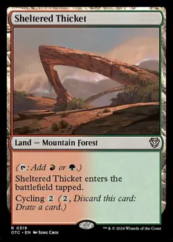 Sheltered Thicket NM-Mint Commander: Outlaws of Thunder Junction MTG - Image 1