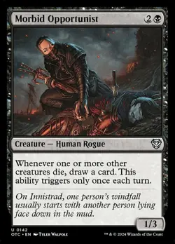 Morbid Opportunist NM-Mint Commander: Outlaws of Thunder Junction MTG - Image 1
