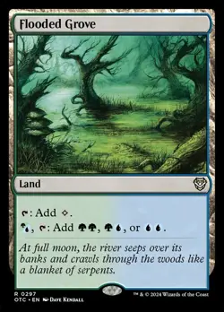 Flooded Grove NM-Mint Commander: Outlaws of Thunder Junction MTG - Image 1