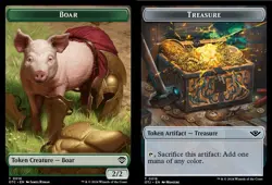 Boar (0016) // Treasure (0018) Double-sided Token NM-Mint Commander: Outlaws of - Image 1