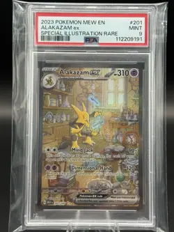 Pokemon TCG Scarlet and Violet Alakazam EX Full Art Sir 201/165 PSA 9 - Image 1