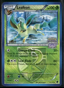 Leafeon 11/116 STAFF Championship - Pokemon TCG Plasma Freeze 2013 - Image 1