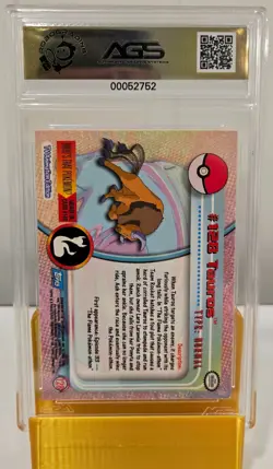1999 Topps Pokemon TV Animation Tauros Foil #128 AGS 9.5 MINT+ Graded - Image 2