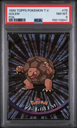 1999 TOPPS POKEMON TV FOIL #76 GOLEM PSA 8 - Image 1