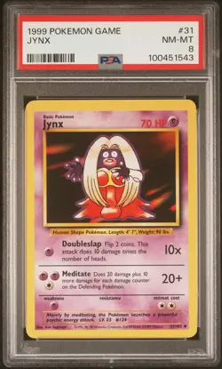1999 POKEMON GAME #31 JYNX PSA 8 - Image 1