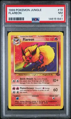 1999 POKEMON JUNGLE #19 FLAREON PSA 7 - Image 1