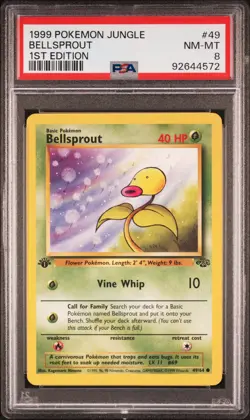 1999 POKEMON JUNGLE 1ST EDITION #49 BELLSPROUT PSA 8 - Image 1
