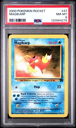 2000 POKEMON ROCKET #47 MAGIKARP PSA 8 - Image 1