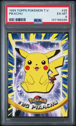 1999 TOPPS POKEMON TV #25 PIKACHU PSA 6 - Image 1