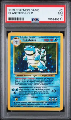 1999 POKEMON GAME #2 BLASTOISE-HOLO PSA 7 - Image 1
