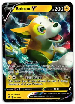 Boltund V 067/192 - 🌊 Rebel Clash V Rare Pokemon TCG Holo 🖤 - LP - Image 1