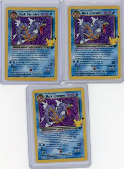 LOT OF 3: 2021 Pokemon Sword & Shield Celebrations 8/82 Dark Gyarados Classic - Image 1