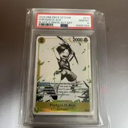 One Piece CCG Portgas.D.Ace Black & White Alt Art ST13-010 PSA 10 Gem Mint - Image 1