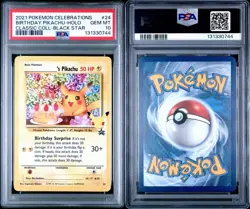 2021 Pokemon Celebrations Birthday Pikachu #24 Classic Collection Holo PSA 10 - Image 1