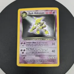 Pokemon Dark Alakazam TCG 1st Edition Holo Rare Card 1/82 NM In Sleeve - Image 3