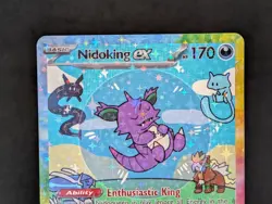 BUBBLE NIDOKING EX POKEMON CARD * FAN ART * MEW FRIENDS Paldean 232/091 - Image 2