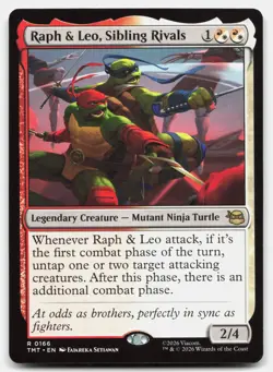 Raph & Leo, Sibling Rivals 166 TMT Magic: The Gathering R NM - Image 1