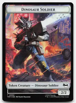Dinosaur Soldier / Copy Double-Sided Token 2 / 1 TMT Magic: The Gathering T Foil - Image 1