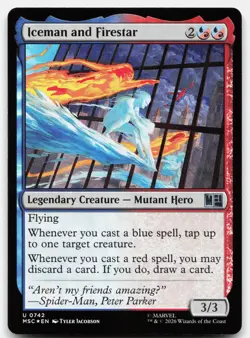 Iceman and Firestar 742 MSC Foil U NM - Image 1
