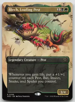 Blech, Loafing Pest (Borderless) 298 SOS Magic: The Gathering R NM - Image 1