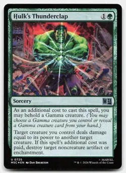 Hulk's Thunderclap 725 Commander: Marvel Super Heroes MTG Foil U NM - Image 1