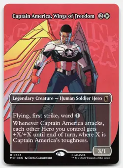Captain America Wings of Freedom Borderless 353 MSH Magic Th Gathering R Foil NM - Image 1