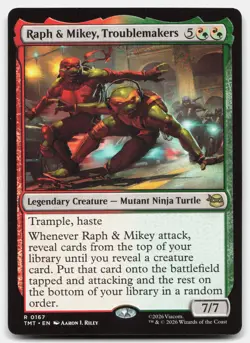 Raph & Mikey, Troublemakers 167 TMT Magic: The Gathering R NM - Image 1