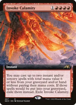 NM - Invoke Calamity (Extended Art) [NEO - 467] Kamigawa: Neon Dynasty - Image 1
