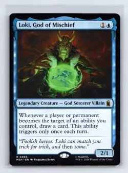 LOKI, GOD OF MISCHIEF 65 R MARVEL SUPER HEROES MAGIC: THE GATHERING NEAR MINT - Image 1