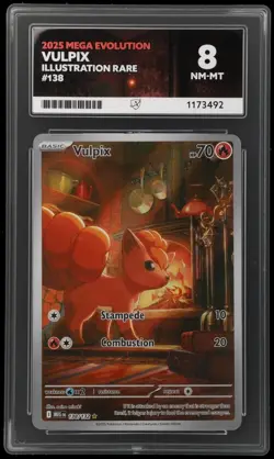 Vulpix 138/132 Illustration Rare Pokemon Card Mega Evolution Graded ACE 8 - Image 1