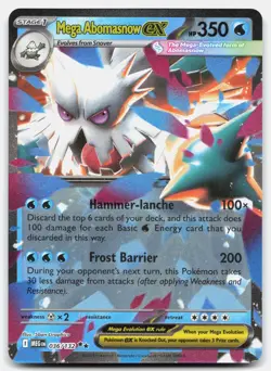 Mega Abomasnow ex 036/132 ME01: Mega Evolution Pokemon TCG Double Rare Holo NM - Image 1