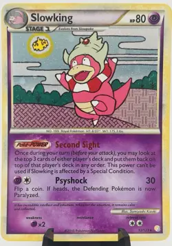 Pokemon TCG Slowking 12/123 HGSS HeartGold SoulSilver Holo Rare 2010 NM - Image 1