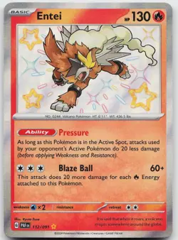 Entei 112/091 Shiny Rare Paldean Fates Holo Near Mint - Image 1