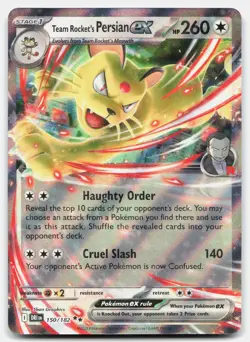Team Rocket's Persian ex 150/182 SV10: DRI Pokemon TCG Double Rare Holo NM - Image 1