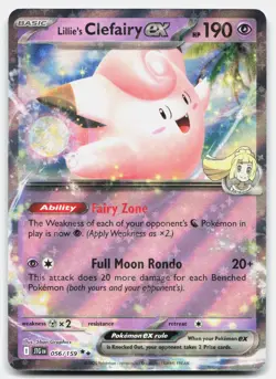 Lillie's Clefairy ex 056/159 SV09: JTG Pokemon TCG Double Rare Holo NM - Image 1
