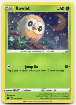 Rowlet - (Cosmos Holo) SWSH220 Pokemon TCG Promo Holo NM - Image 1