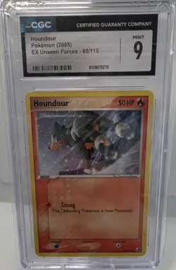 POKEMON HOUNDOUR EX UNSEEN FORCES 60/115 REGULAR COMMON BASIC HP 50 CGC 9 - Image 1