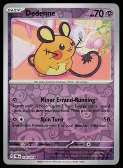 Dedenne 036/091 Common Paldean Fates Pokemon Reverse Holo Near Mint - Image 1