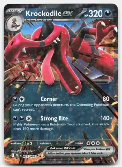 Krookodile ex 055/086 ME04: Chaos Rising Pokemon TCG Double Rare Holo NM - Image 1