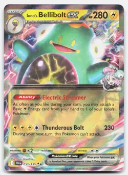 Iono's Bellibolt ex - 053/159 SV09: JTG Pokemon TCG Double Rare Holo NM - Image 1