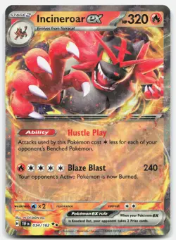 Incineroar ex - 034/162 SV05: Temporal Forces Pokemon TCG Double Rare Holo NM - Image 1