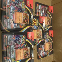 LOT of 5 Pokemon TCG Chaos Rising Mega Evolution 3 Pack Blister CharmeleonSEALED - Image 1