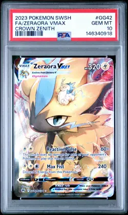 PSA 10 Zeraora Vmax GG42/GG70 Sword Shield Crown Zenith Pokemon - Image 1