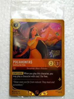 DISNEY LORCANA POCAHONTAS GUIDING THE TRIBE PRERELEASE PROMO ATTACK OF THE VINE - Image 1